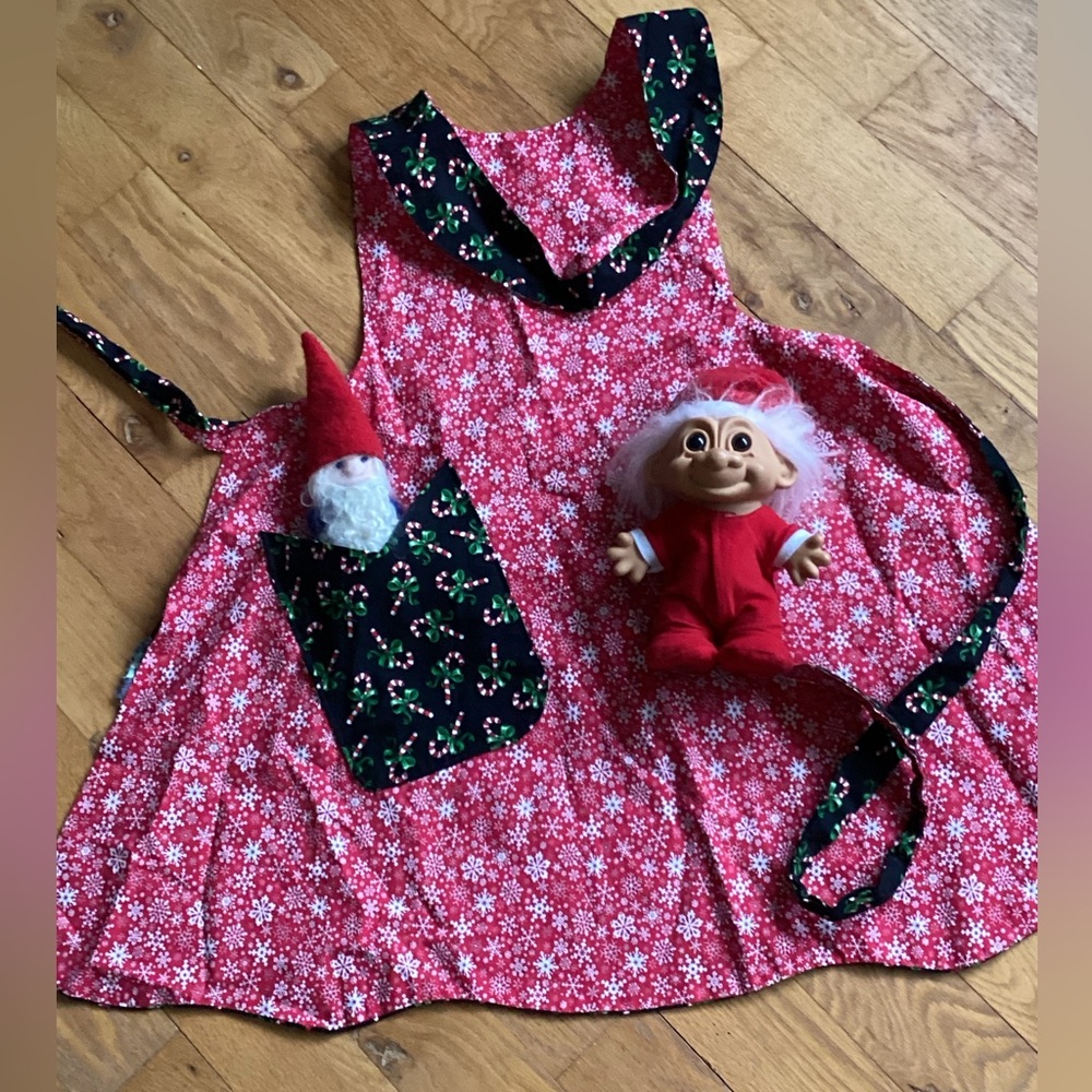 Handmade APRON REVERSIBLE LARGE FUNCTIONAL Pocket UNISEX CHRISTMAS